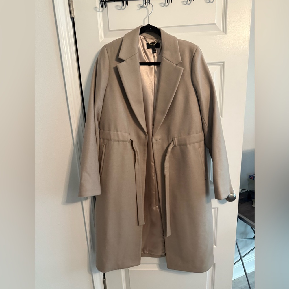 J. Crew Light Tan Blazer with Gold Chain Accent